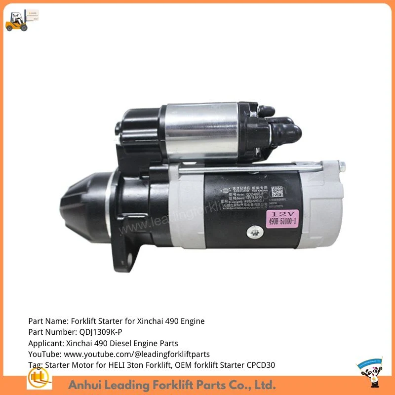 Heli Cpcd30 Lift Truck Parts Starter Motor for Xinchai 490 Engine Qdj1309K-P