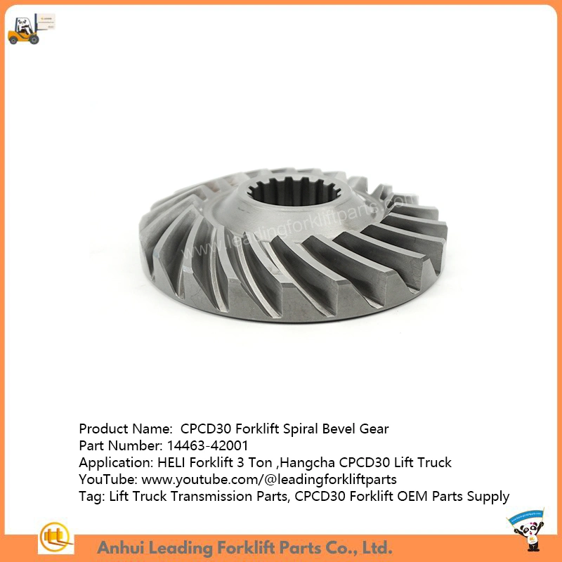 Heli Lift Truck Transmission Parts Forklift Spiral Bevel Gear 14463-42001