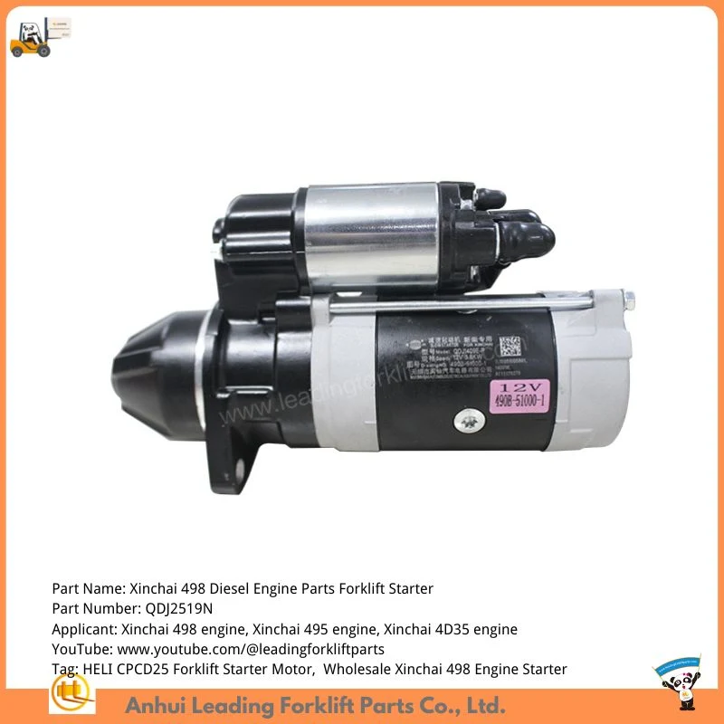 Xinchai 495 Engine Parts OEM Forklift Starter Motor for Heli Cpcd25 Forklift