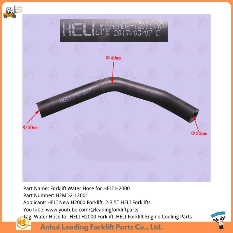 Forklift Engine Cooling Parts Radiator Water Hose Heli H2000 Forklift Parts Replacement